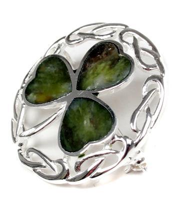 Connemara Marble Sterling Silver Shamrock Bracelet