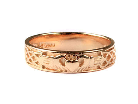 Claddagh 9ct Yellow Gold Gents Band Ring